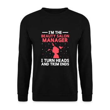 SPA Manager Job Wellness Funny SPA Management Sayi - Unisex Sweatshirt - black - Front - Alina (178cm) & Michal (187cm)