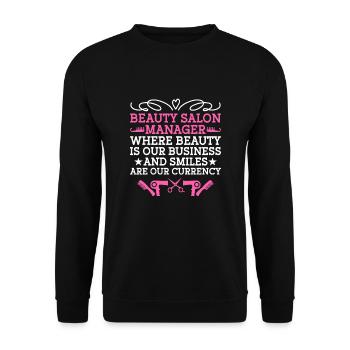 Gestionnaire de SPA Emploi Bien-être Drôle Gestion de SPA Sayi - Sweat-shirt Unisexe - noir - Devant - Alina (178cm) & Michal (187cm)