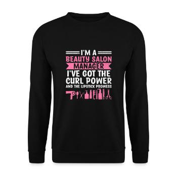 SPA Manager Job Wellness Funny SPA Management Sayi - Unisex Sweatshirt - black - Front - Alina (178cm) & Michal (187cm)