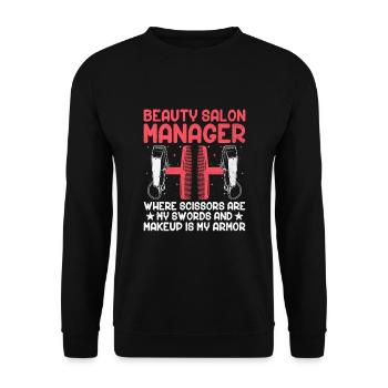 SPA Manager Job Wellness Funny SPA Management Sayi - Unisex Sweatshirt - black - Front - Alina (178cm) & Michal (187cm)