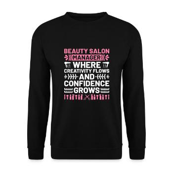 Gestionnaire de SPA Emploi Bien-être Drôle Gestion de SPA Sayi - Sweat-shirt Unisexe - noir - Devant - Alina (178cm) & Michal (187cm)