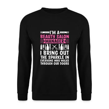Gestionnaire de SPA Emploi Bien-être Drôle Gestion de SPA Sayi - Sweat-shirt Unisexe - noir - Devant - Alina (178cm) & Michal (187cm)