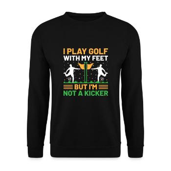 Footgolf Player Foot Golf Playing Footgolfers Foot - Unisex Sweatshirt - black - Front - Alina (178cm) & Michal (187cm)