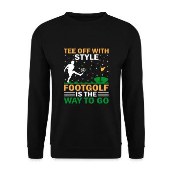 Footgolf Player Foot Golf Playing Footgolfers Foot - Unisex Sweatshirt - black - Front - Alina (178cm) & Michal (187cm)