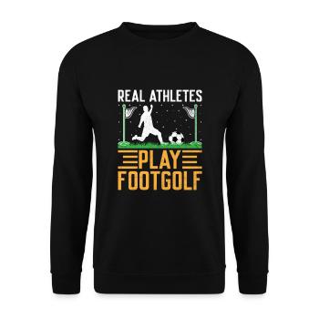 Footgolf Player Foot Golf Playing Footgolfers Foot - Unisex Sweatshirt - black - Front - Alina (178cm) & Michal (187cm)