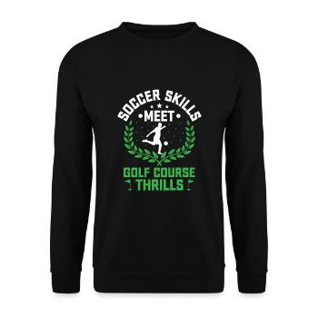 Footgolf Player Foot Golf Playing Footgolfers Foot - Unisex Sweatshirt - black - Front - Alina (178cm) & Michal (187cm)