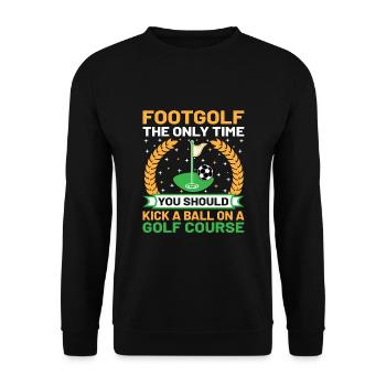 Footgolf Player Foot Golf Playing Footgolfers Foot - Unisex Sweatshirt - black - Front - Alina (178cm) & Michal (187cm)
