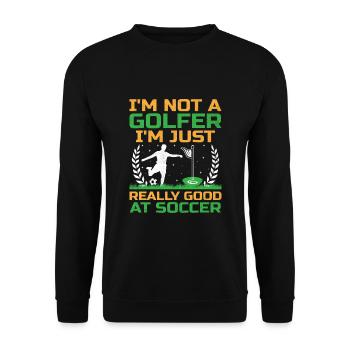 Footgolf Player Foot Golf Playing Footgolfers Foot - Unisex Sweatshirt - black - Front - Alina (178cm) & Michal (187cm)