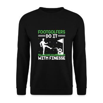 Footgolf Player Foot Golf Playing Footgolfers Foot - Unisex Sweatshirt - black - Front - Alina (178cm) & Michal (187cm)