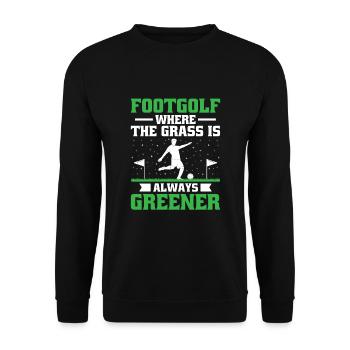 Footgolf Player Foot Golf Playing Footgolfers Foot - Unisex Sweatshirt - black - Front - Alina (178cm) & Michal (187cm)