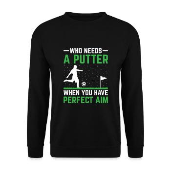 Footgolf Player Foot Golf Playing Footgolfers Foot - Unisex Sweatshirt - black - Front - Alina (178cm) & Michal (187cm)