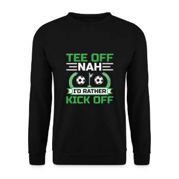 Footgolf Player Foot Golf Playing Footgolfers Foot - Unisex Sweatshirt - black - Front - Alina (178cm) & Michal (187cm)
