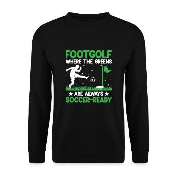 Footgolf Player Foot Golf Playing Footgolfers Foot - Unisex Sweatshirt - black - Front - Alina (178cm) & Michal (187cm)