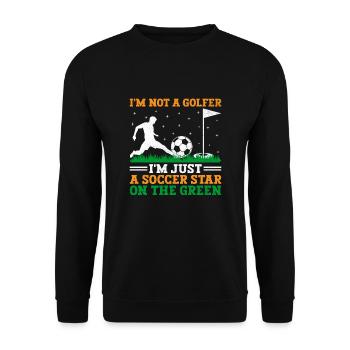 Footgolf Player Foot Golf Playing Footgolfers Foot - Unisex Sweatshirt - black - Front - Alina (178cm) & Michal (187cm)