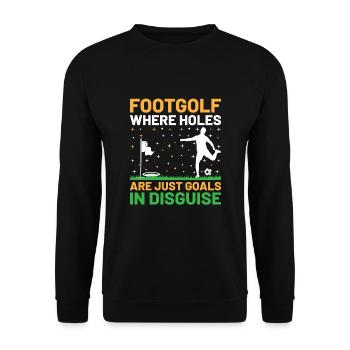 Footgolf Player Foot Golf Playing Footgolfers Foot - Unisex Sweatshirt - black - Front - Alina (178cm) & Michal (187cm)