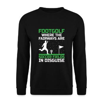 Footgolf Player Foot Golf Playing Footgolfers Foot - Unisex Sweatshirt - black - Front - Alina (178cm) & Michal (187cm)