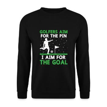 Footgolf Player Foot Golf Playing Footgolfers Foot - Unisex Sweatshirt - black - Front - Alina (178cm) & Michal (187cm)
