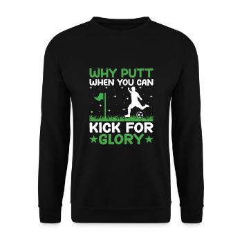 Footgolf Player Foot Golf Playing Footgolfers Foot - Unisex Sweatshirt - black - Front - Alina (178cm) & Michal (187cm)