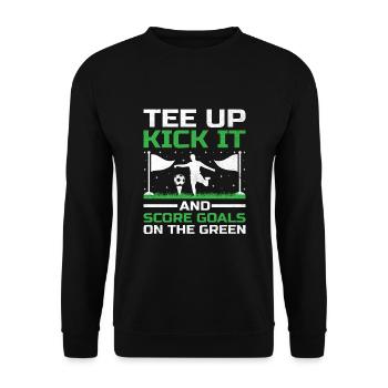 Footgolf Player Foot Golf Playing Footgolfers Foot - Unisex Sweatshirt - black - Front - Alina (178cm) & Michal (187cm)