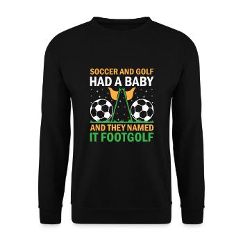 Footgolf Player Foot Golf Playing Footgolfers Foot - Unisex Sweatshirt - black - Front - Alina (178cm) & Michal (187cm)