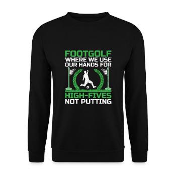 Footgolf Player Foot Golf Playing Footgolfers Foot - Unisex Sweatshirt - black - Front - Alina (178cm) & Michal (187cm)
