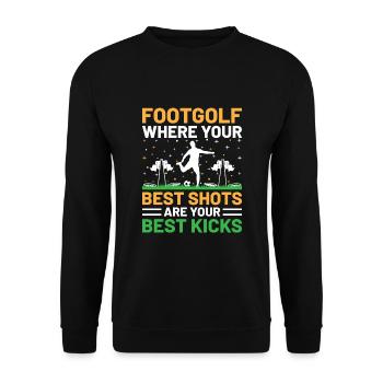 Footgolf Player Foot Golf Playing Footgolfers Foot - Unisex Sweatshirt - black - Front - Alina (178cm) & Michal (187cm)