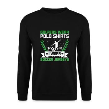 Footgolf Player Foot Golf Playing Footgolfers Foot - Unisex Sweatshirt - black - Front - Alina (178cm) & Michal (187cm)