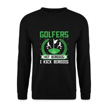 Footgolf Player Foot Golf Playing Footgolfers Foot - Unisex Sweatshirt - black - Front - Alina (178cm) & Michal (187cm)