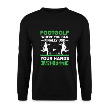 Footgolf Player Foot Golf Playing Footgolfers Foot - Unisex Sweatshirt - black - Front - Alina (178cm) & Michal (187cm)