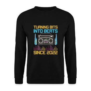 Chiptune Music Lover Groove to the Bleeps and Bloo - Unisex Sweatshirt - black - Front - Alina (178cm) & Michal (187cm)
