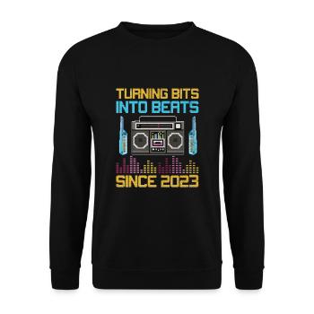 Chiptune Music Lover Groove to the Bleeps and Bloo - Unisex Sweatshirt - black - Front - Alina (178cm) & Michal (187cm)