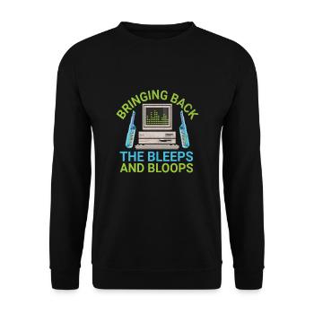 Chiptune Music Lover Groove zu den Bleeps und Bloo - Unisex Pullover - Schwarz - Vorne - Alina (178cm) & Michal (187cm)