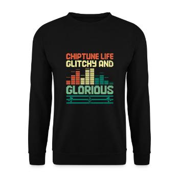 Chiptune Music Lover Groove to the Bleeps and Bloo - Unisex Sweatshirt - black - Front - Alina (178cm) & Michal (187cm)