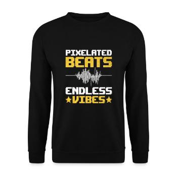 Chiptune Music Lover Groove to the Bleeps and Bloo - Unisex Sweatshirt - black - Front - Alina (178cm) & Michal (187cm)