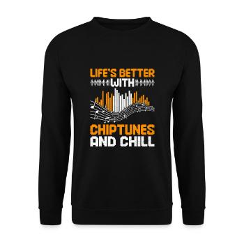 Chiptune Music Lover Groove to the Bleeps and Bloo - Unisex Sweatshirt - black - Front - Alina (178cm) & Michal (187cm)
