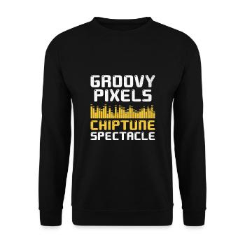 Chiptune Music Lover Groove to the Bleeps and Bloo - Unisex Sweatshirt - black - Front - Alina (178cm) & Michal (187cm)