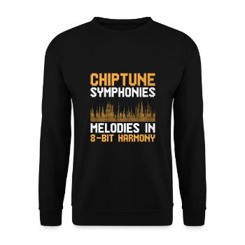 Chiptune Music Lover Groove to the Bleeps and Bloo - Unisex Sweatshirt - black - Front - Alina (178cm) & Michal (187cm)