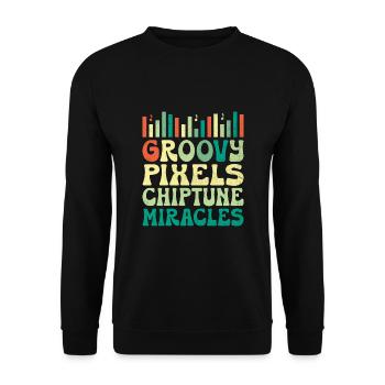Chiptune Music Lover Groove to the Bleeps and Bloo - Unisex Sweatshirt - black - Front - Alina (178cm) & Michal (187cm)