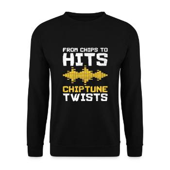 Chiptune Music Lover Groove to the Bleeps and Bloo - Unisex Sweatshirt - black - Front - Alina (178cm) & Michal (187cm)