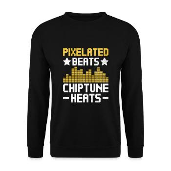 Chiptune Music Lover Groove zu den Bleeps und Bloo - Unisex Pullover - Schwarz - Vorne - Alina (178cm) & Michal (187cm)