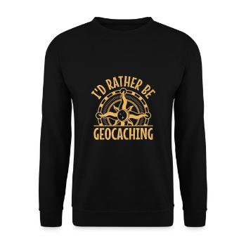 Geocaching Geocache Lustiger Geocacher Geocacher Sayi - Unisex Pullover - Schwarz - Vorne - Alina (178cm) & Michal (187cm)