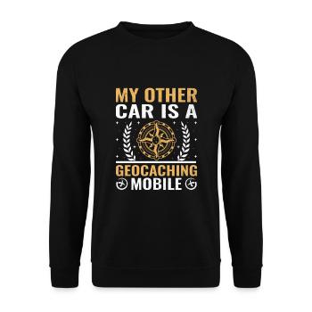 Geocaching Geocache Funny Geocacher Geocacher Sayi - Unisex Sweatshirt - black - Front - Alina (178cm) & Michal (187cm)