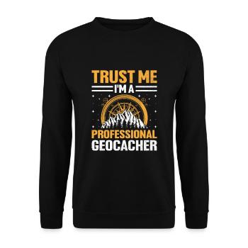 Geocaching Geocache Funny Geocacher Geocacher Sayi - Unisex Sweatshirt - black - Front - Alina (178cm) & Michal (187cm)