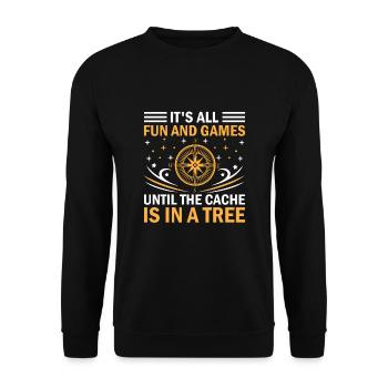 Geocaching Geocache Funny Geocacher Geocacher Sayi - Unisex Sweatshirt - black - Front - Alina (178cm) & Michal (187cm)