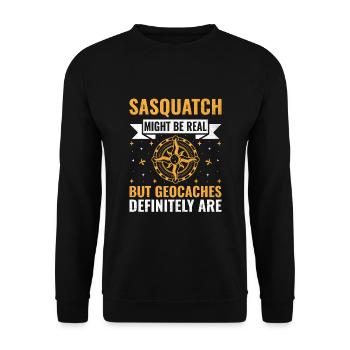 Geocaching Geocache Funny Geocacher Geocacher Sayi - Unisex Sweatshirt - black - Front - Alina (178cm) & Michal (187cm)