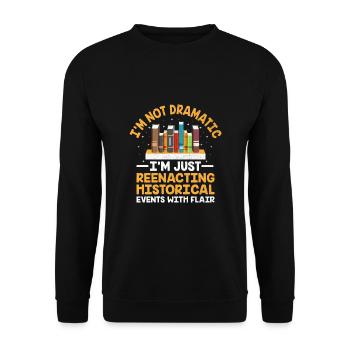 Geschichtslehrer Lustige Geschichtslehrer Sprüche - Unisex Pullover - Schwarz - Vorne - Alina (178cm) & Michal (187cm)