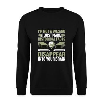 Geschichtslehrer Lustige Geschichtslehrer Sprüche - Unisex Pullover - Schwarz - Vorne - Alina (178cm) & Michal (187cm)