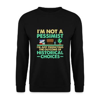 Geschichtslehrer Lustige Geschichtslehrer Sprüche - Unisex Pullover - Schwarz - Vorne - Alina (178cm) & Michal (187cm)