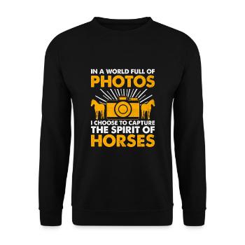 Pferdefotografie Reiten Pferde Hobby Ph - Unisex Pullover - Schwarz - Vorne - Alina (178cm) & Michal (187cm)