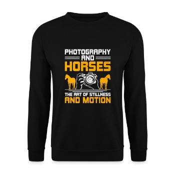 Pferdefotografie Reiten Pferde Hobby Ph - Unisex Pullover - Schwarz - Vorne - Alina (178cm) & Michal (187cm)